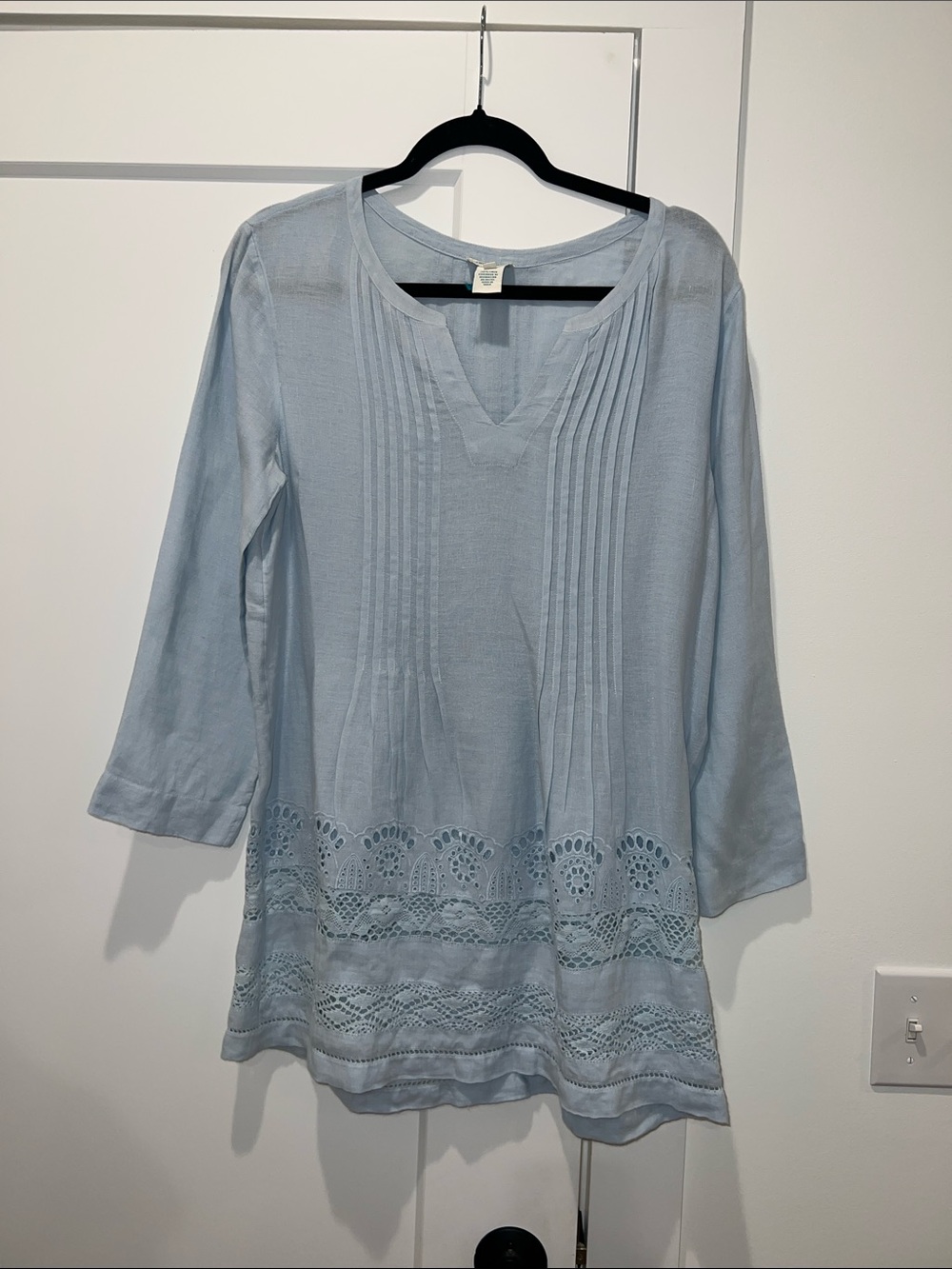 Sundance Linen Pintuck Tunic Blouse